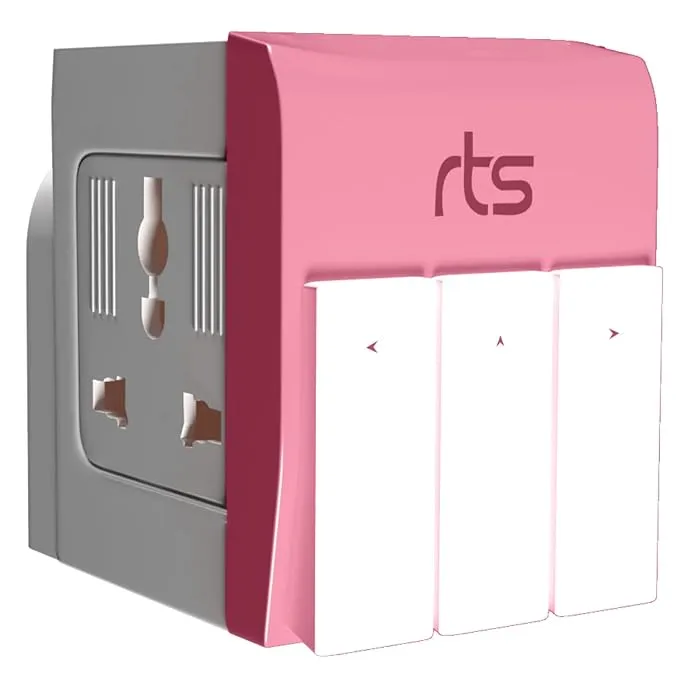rts 3-in-1 Universal Travel Adapter Multi-Plug with Individual Switch Socket with Spike Buster Fuse Protected | multiplug Three pin Plug Socket - Product Details